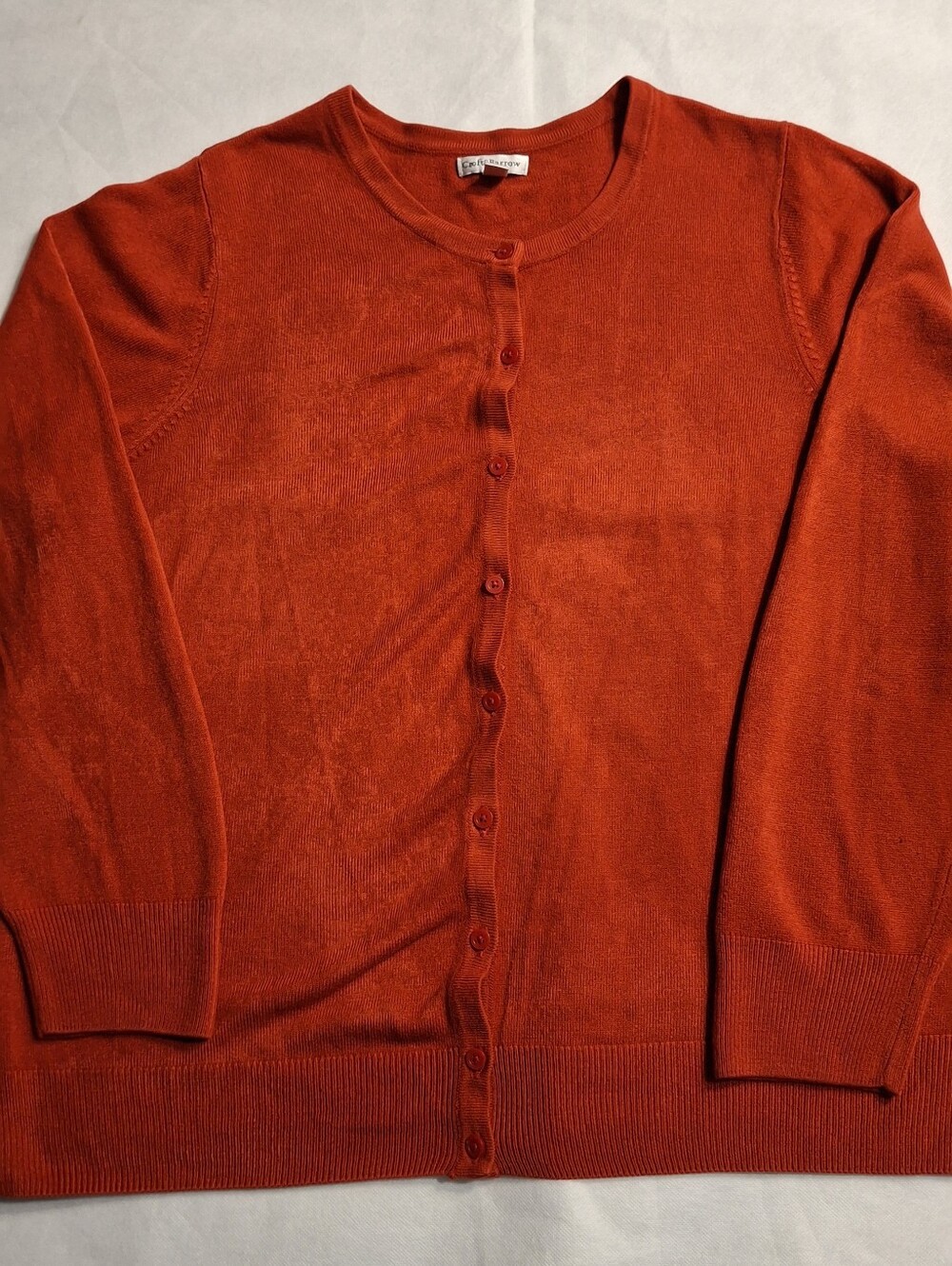 Women's Croft & Barrow Red Cardigan Sweater Size 2X Classic Preppy Knit